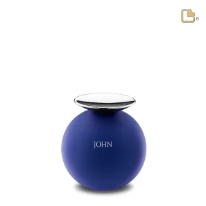 Crescent Sphere Keepsake Urn Navy & Polished Silver
