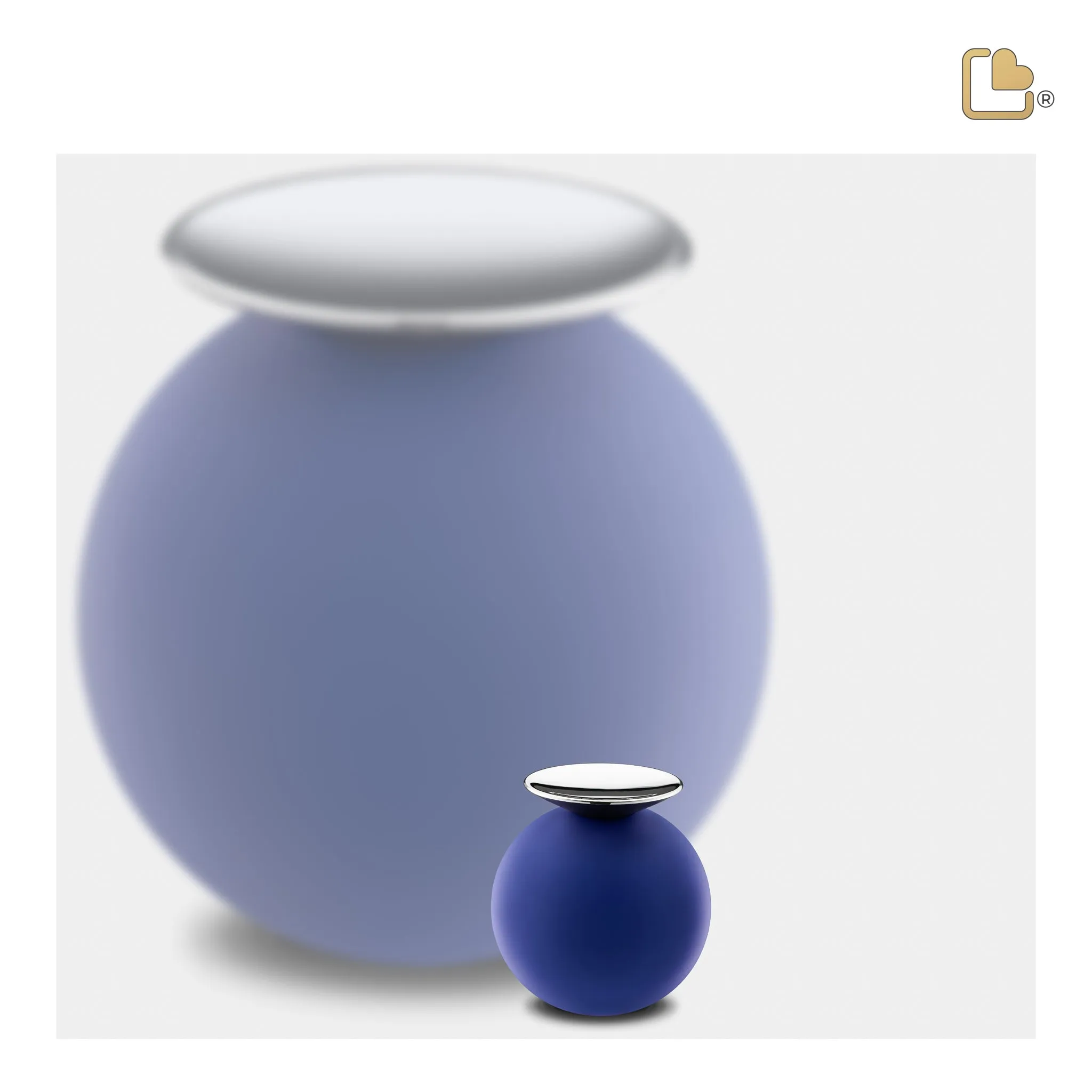 Crescent Sphere Keepsake Urn Navy & Polished Silver