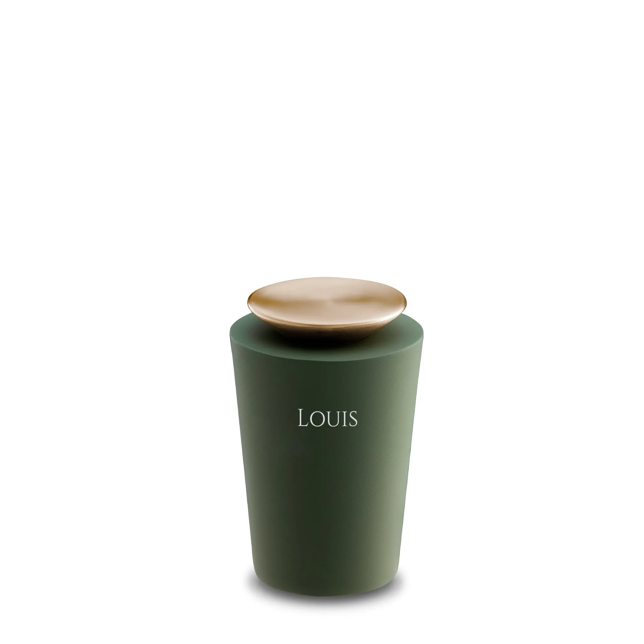 Crescent Tall Keepsake Urn Sage Green & Brushed Gold