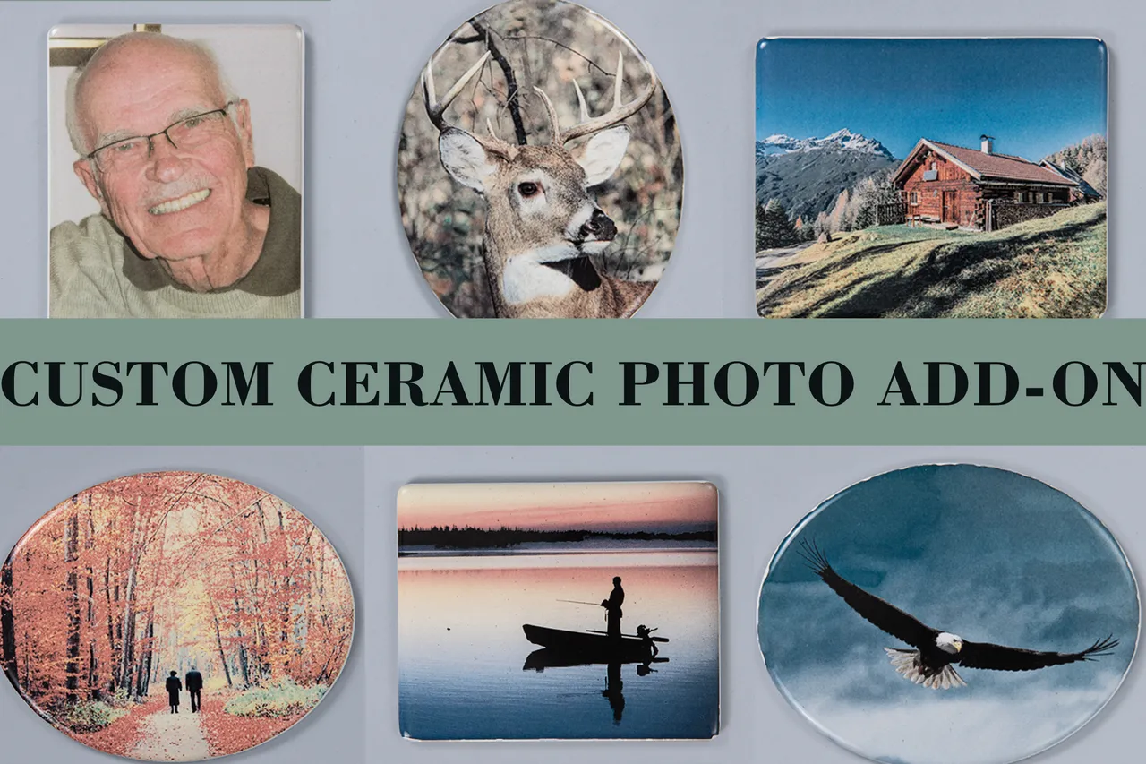 Custom Ceramic Photo for Natural Marble Stone Urns ADD-ON