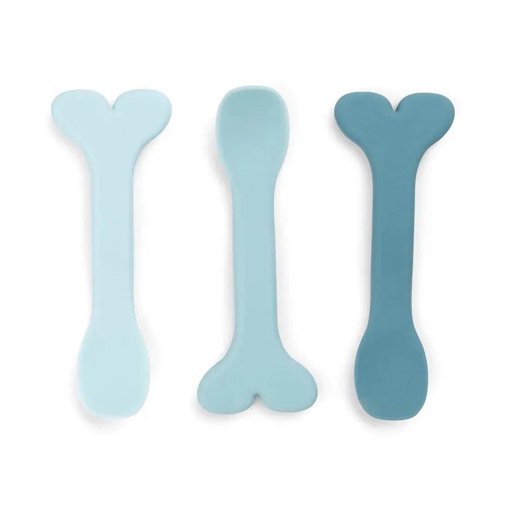 Done By Deer Silicone Baby Spoon 3-Pack Wally Blue