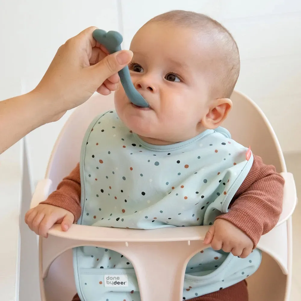 Done By Deer Silicone Baby Spoon 3-Pack Wally Blue