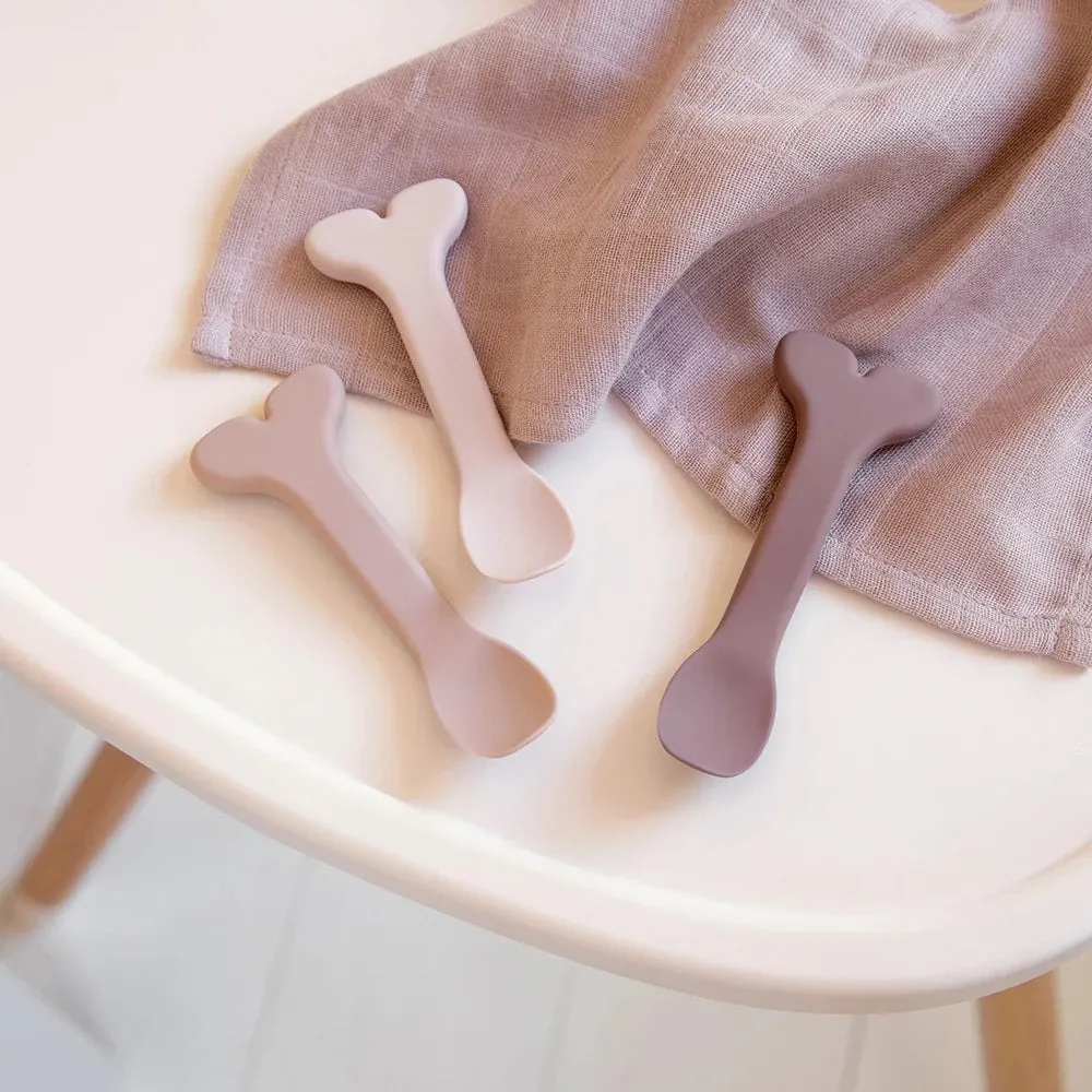 Done By Deer Silicone Baby Spoon 3-Pack Wally Powder