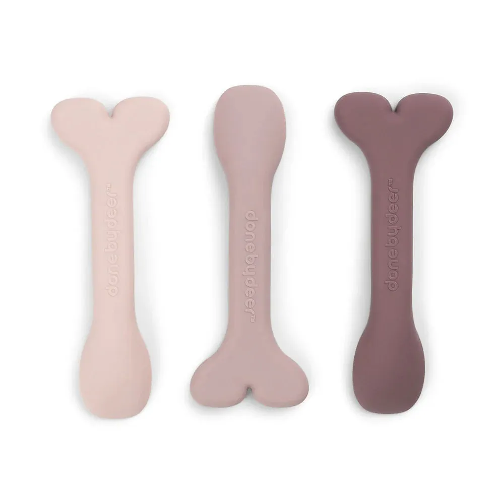 Done By Deer Silicone Baby Spoon 3-Pack Wally Powder