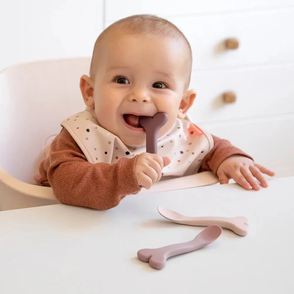Done By Deer Silicone Baby Spoon 3-Pack Wally Powder