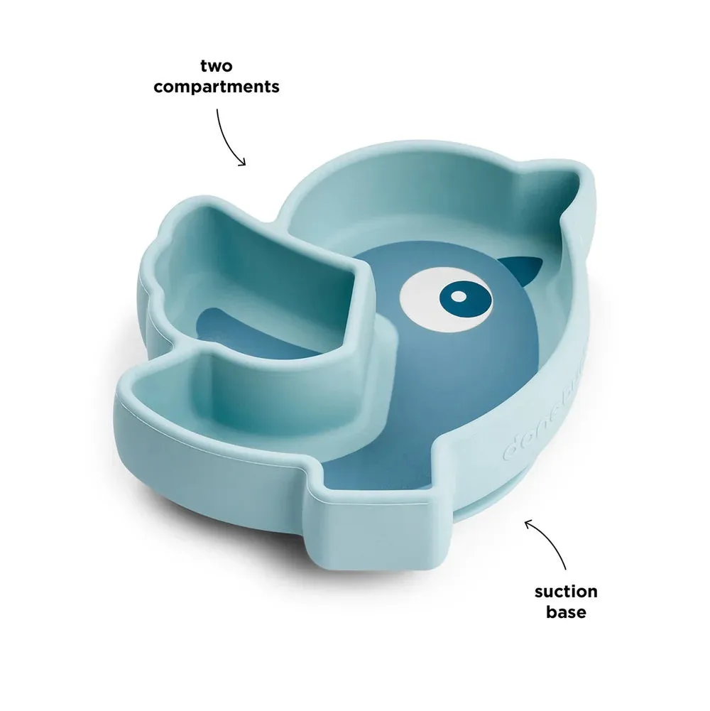 Done By Deer Silicone Stick&Stay Snack Plate Birdee Blue