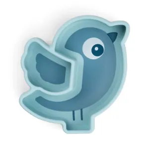 Done By Deer Silicone Stick&Stay Snack Plate Birdee Blue