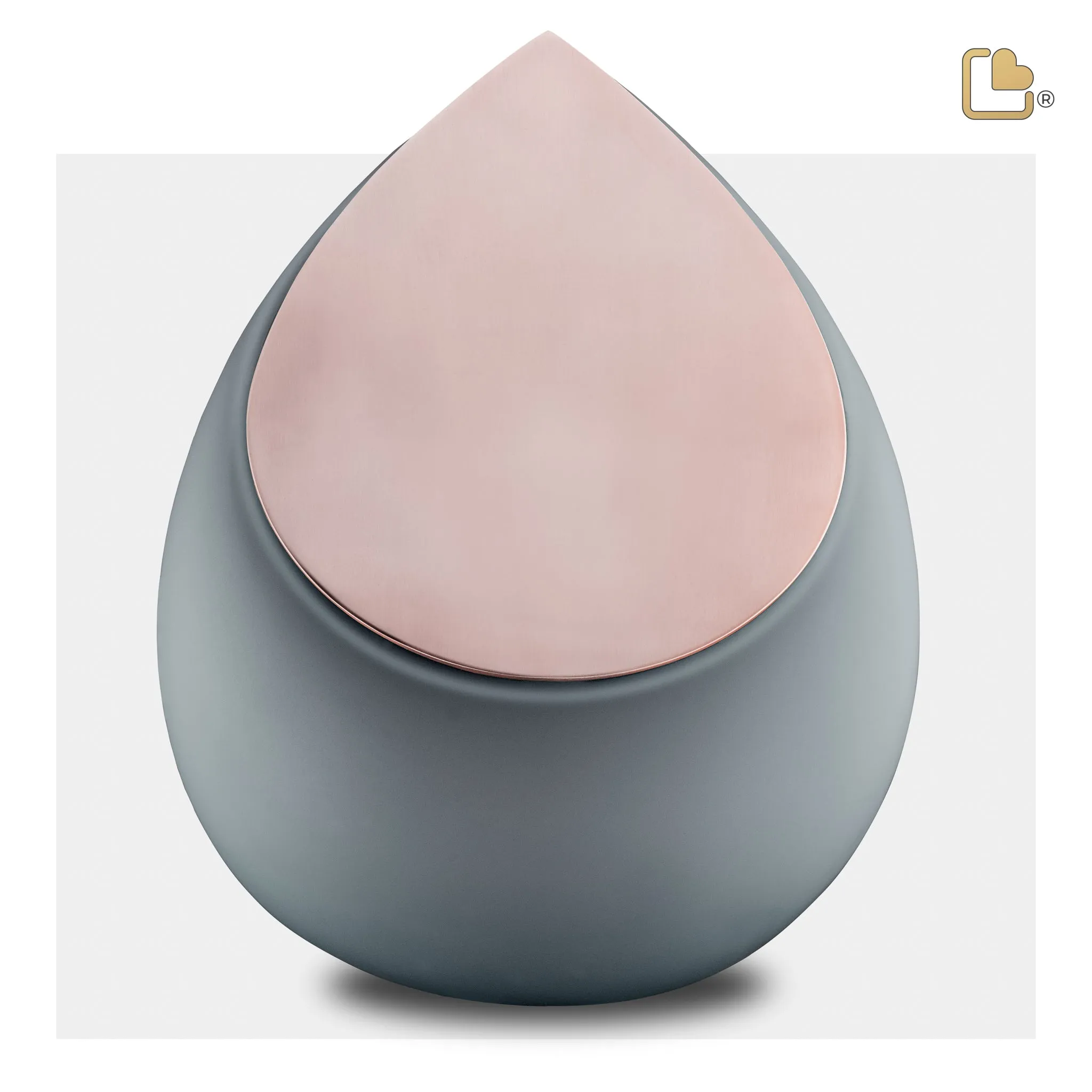 Drop Standard Adult Urn French Grey & Brushed Rose Gold