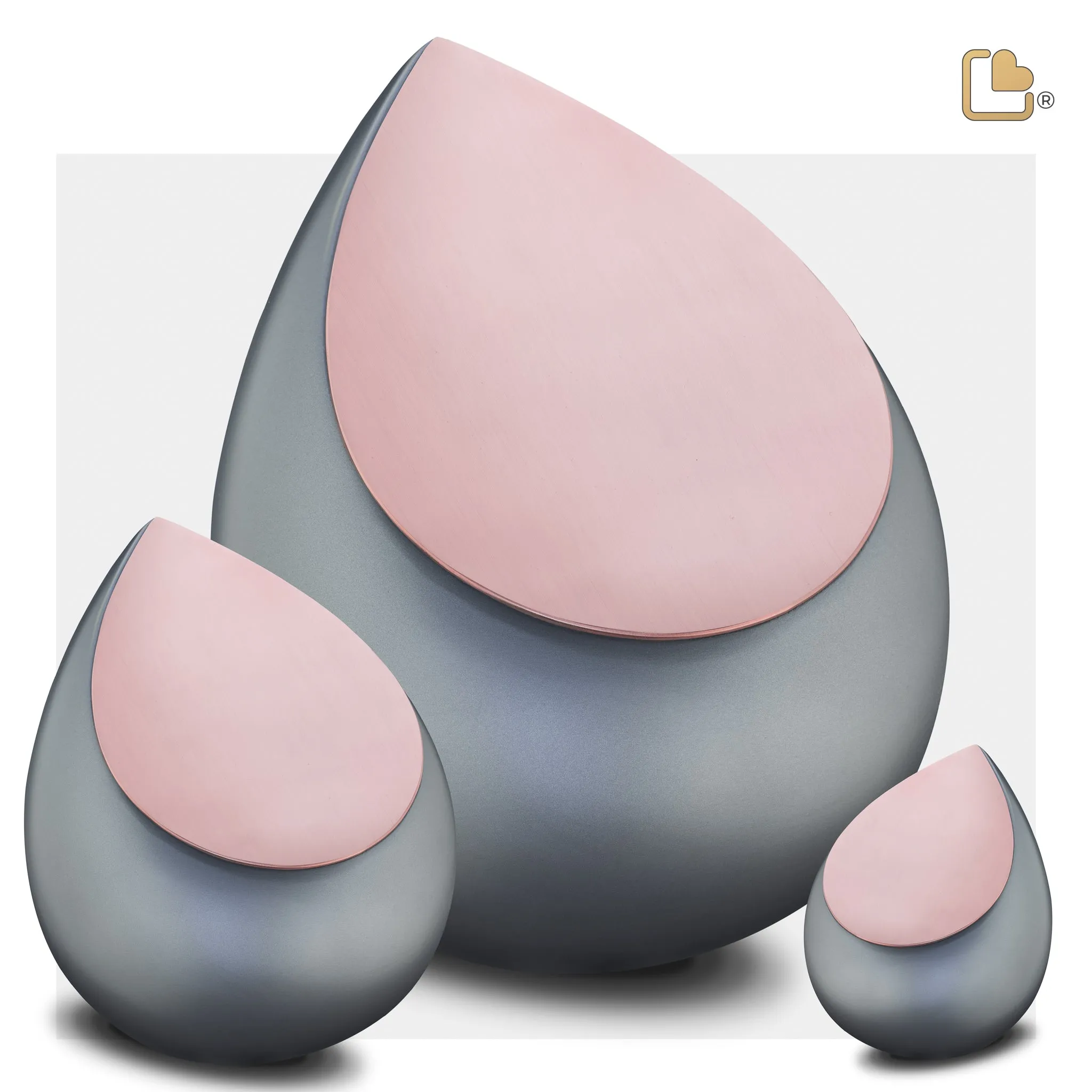 Drop Tealight Urn French Grey & Polished Silver