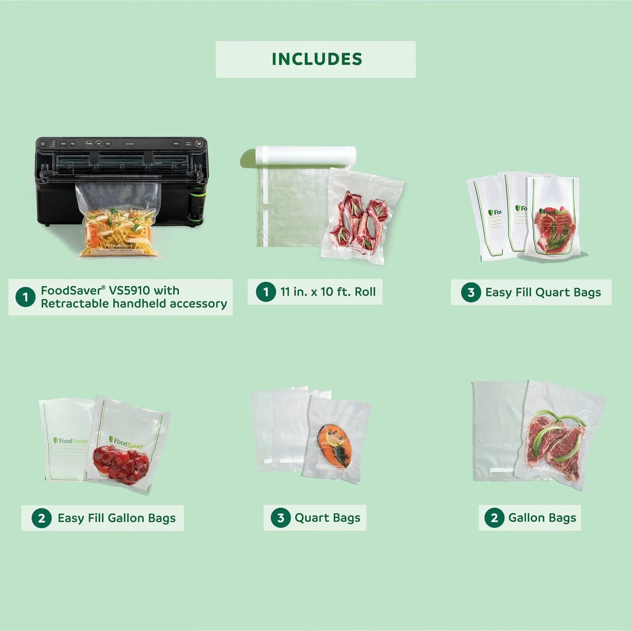 Elite All-in-One Liquid Plus Vacuum Sealer with Bags and Roll - Black