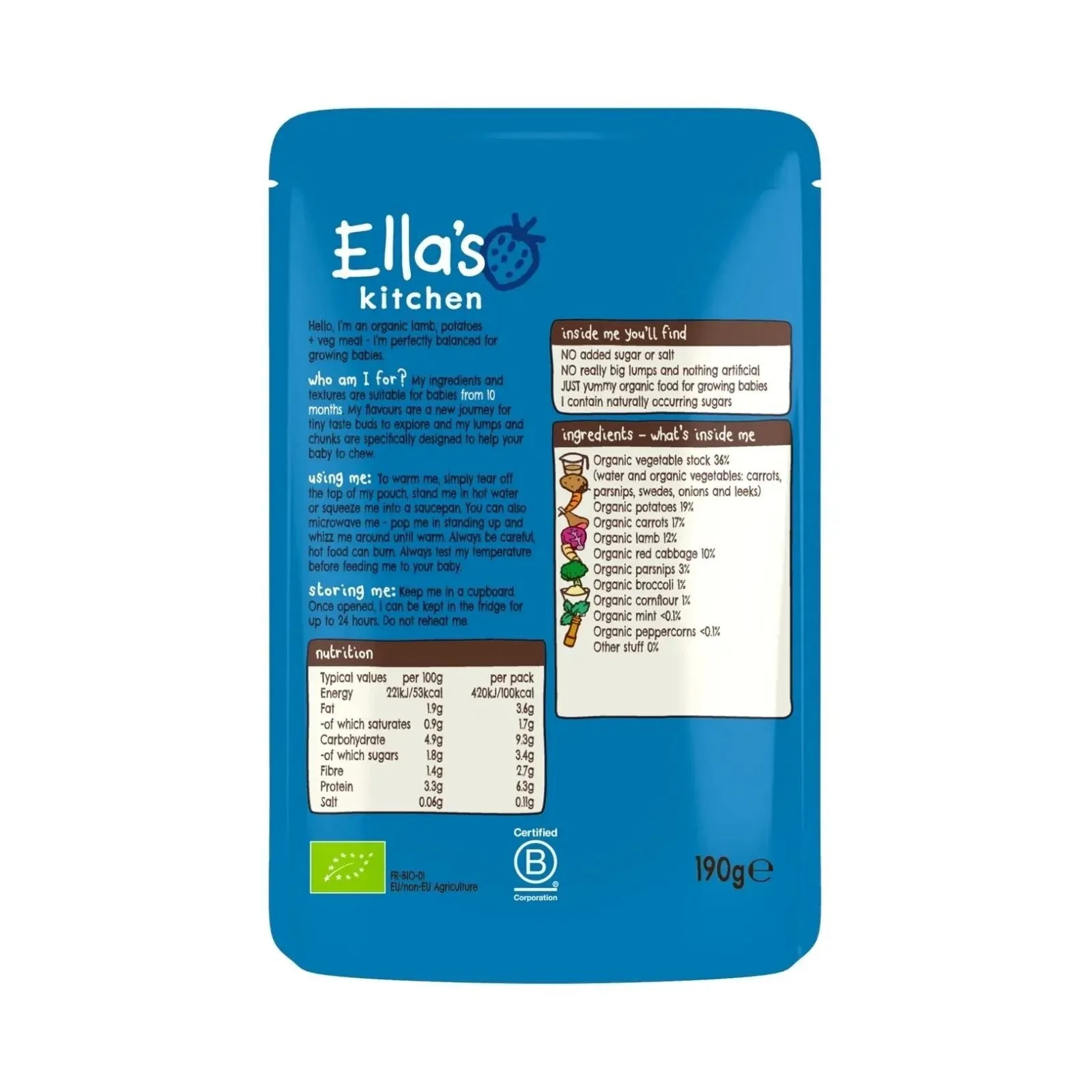 Ella's Kitchen Lovely Lamb Roast Dinner 10  months 190g