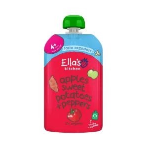 Ella's Kitchen Organic Apples Sweet Potatoes & Peppers Baby Pouch 4  months 120g