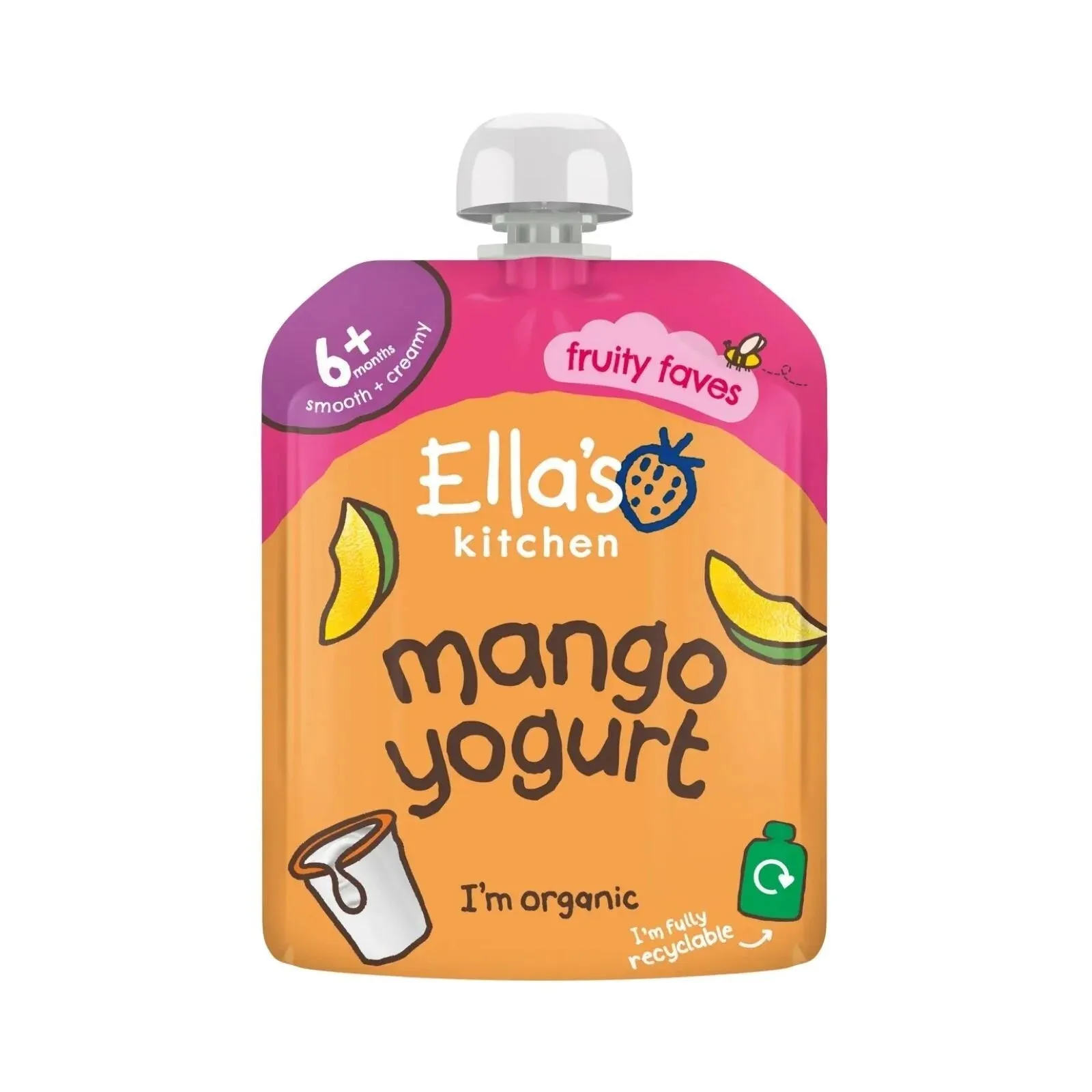 Ella's Kitchen Organic Mango Greek Style Yoghurt Baby Food Pouch 6  months 90g