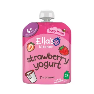 Ella's Kitchen Organic Strawberry Greek Style Yoghurt Baby Food Pouch 6  months 90g