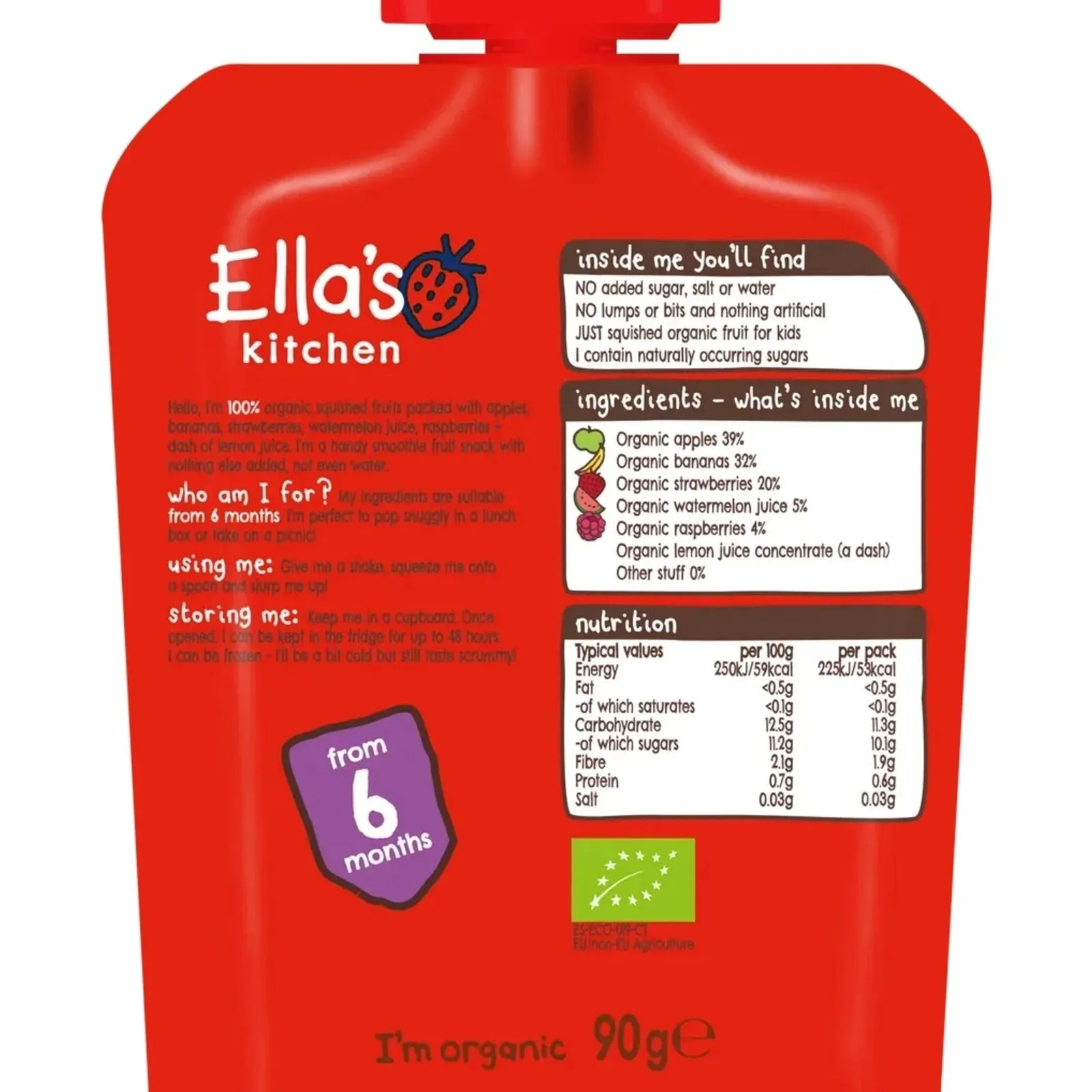 Ella's Kitchen Smoothie The Red One 6  months 90g