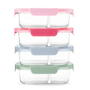 Ello 143-D824-921 Clear Glass Microwave Safe Food Storage Container