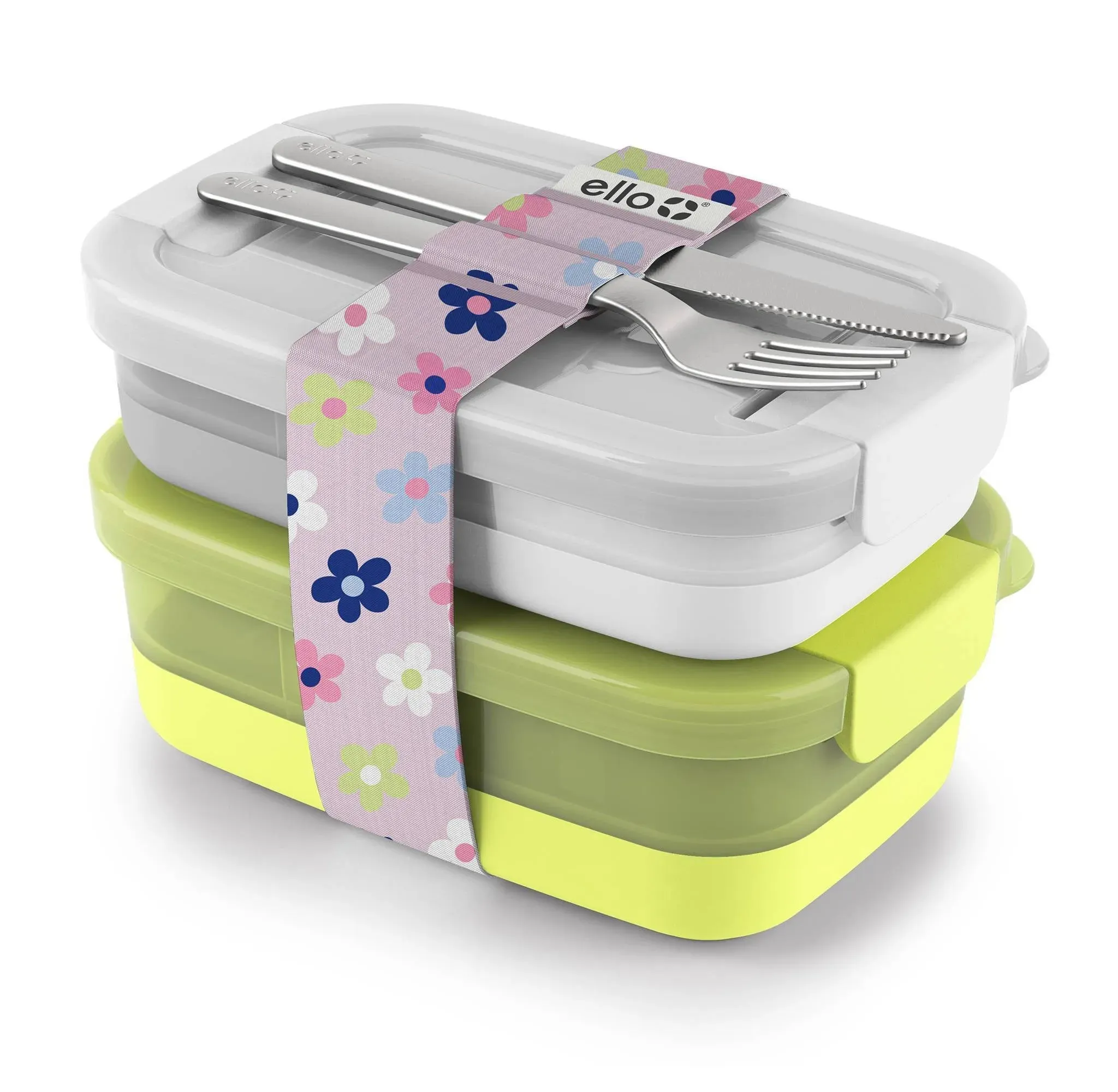 Ello 2pk Plastic Lunch Stack Food Storage Container Set Zapped