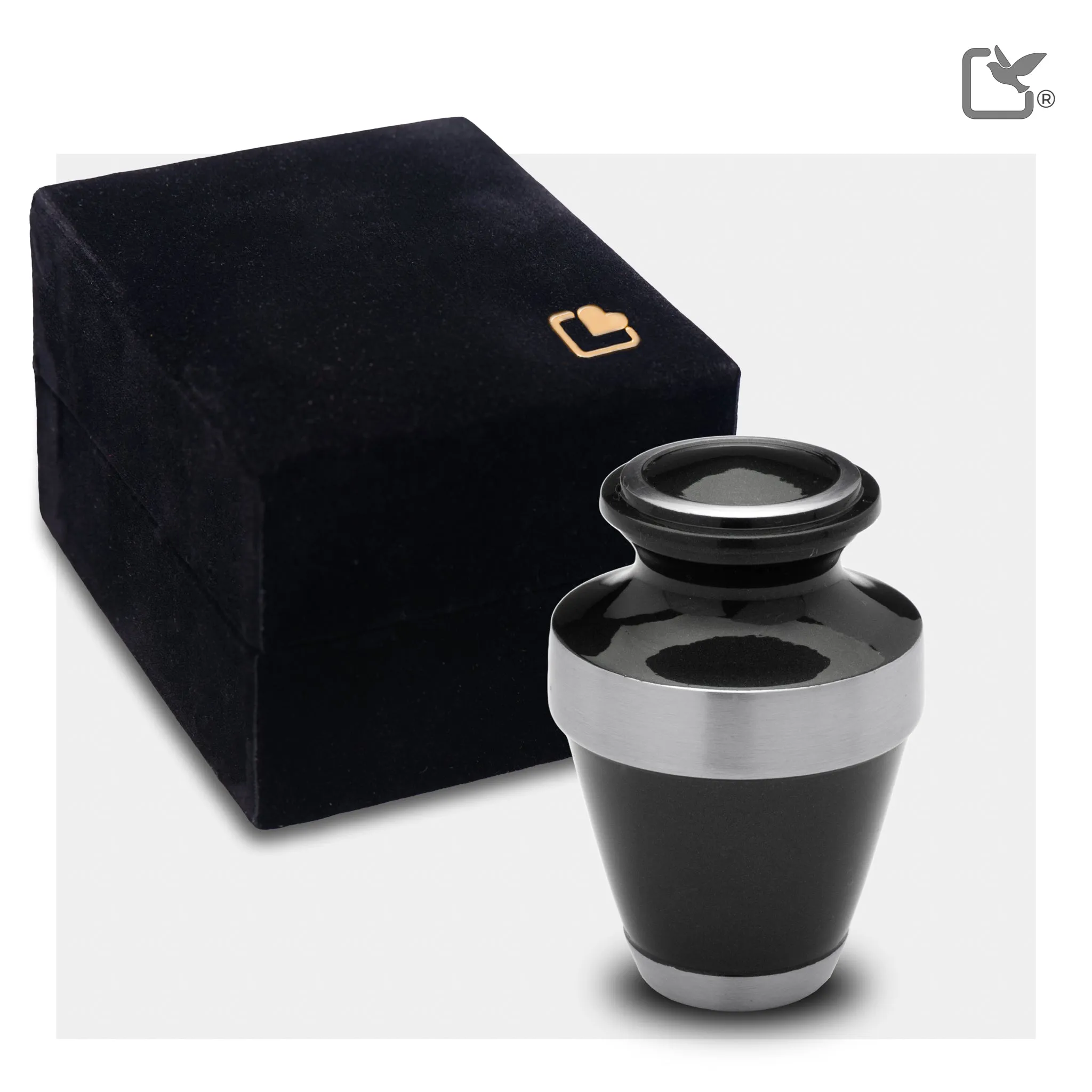 Espana Keepsake Urn Midnight & Brushed Pewter