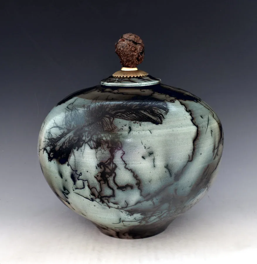 Evening - Raku Horsehair Fired Urn 407