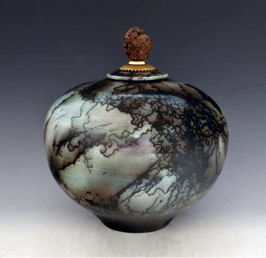 Evening - Raku Horsehair Fired Urn 407