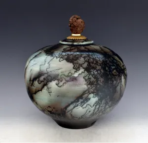 Evening - Raku Horsehair Fired Urn 407