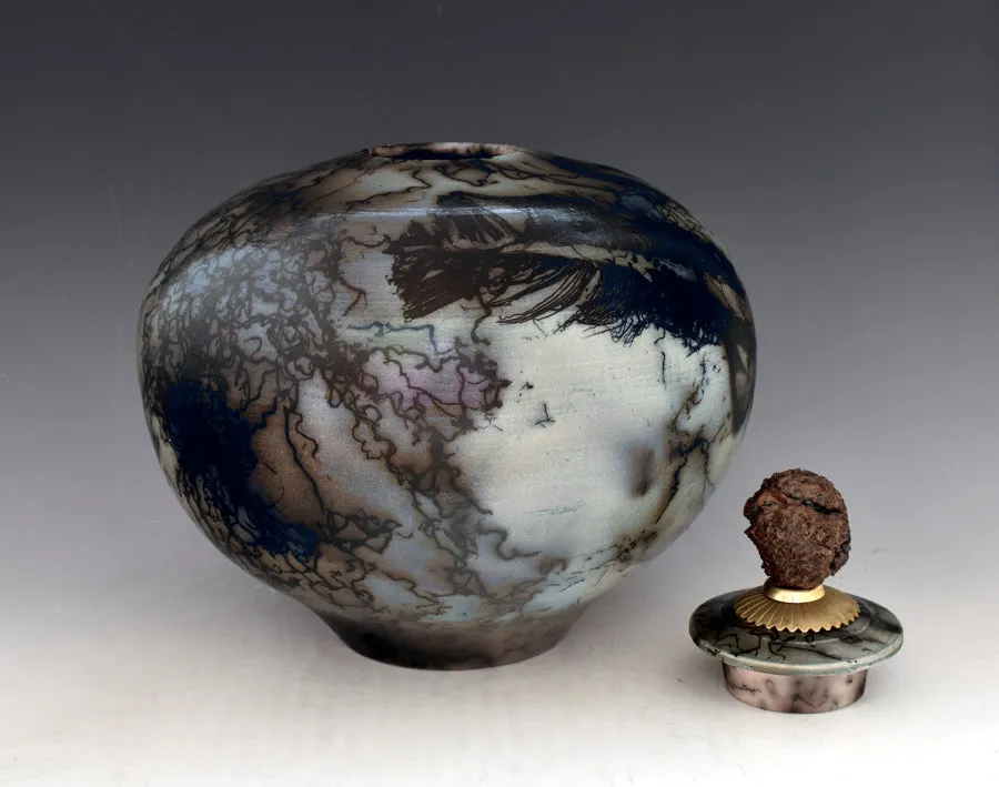 Evening - Raku Horsehair Fired Urn 407