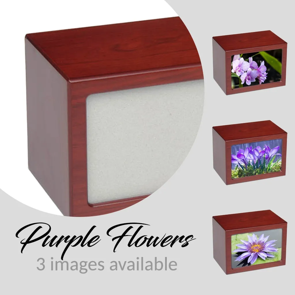 EXTRA LARGE Photo Frame urn PY06 - Purple Flowers