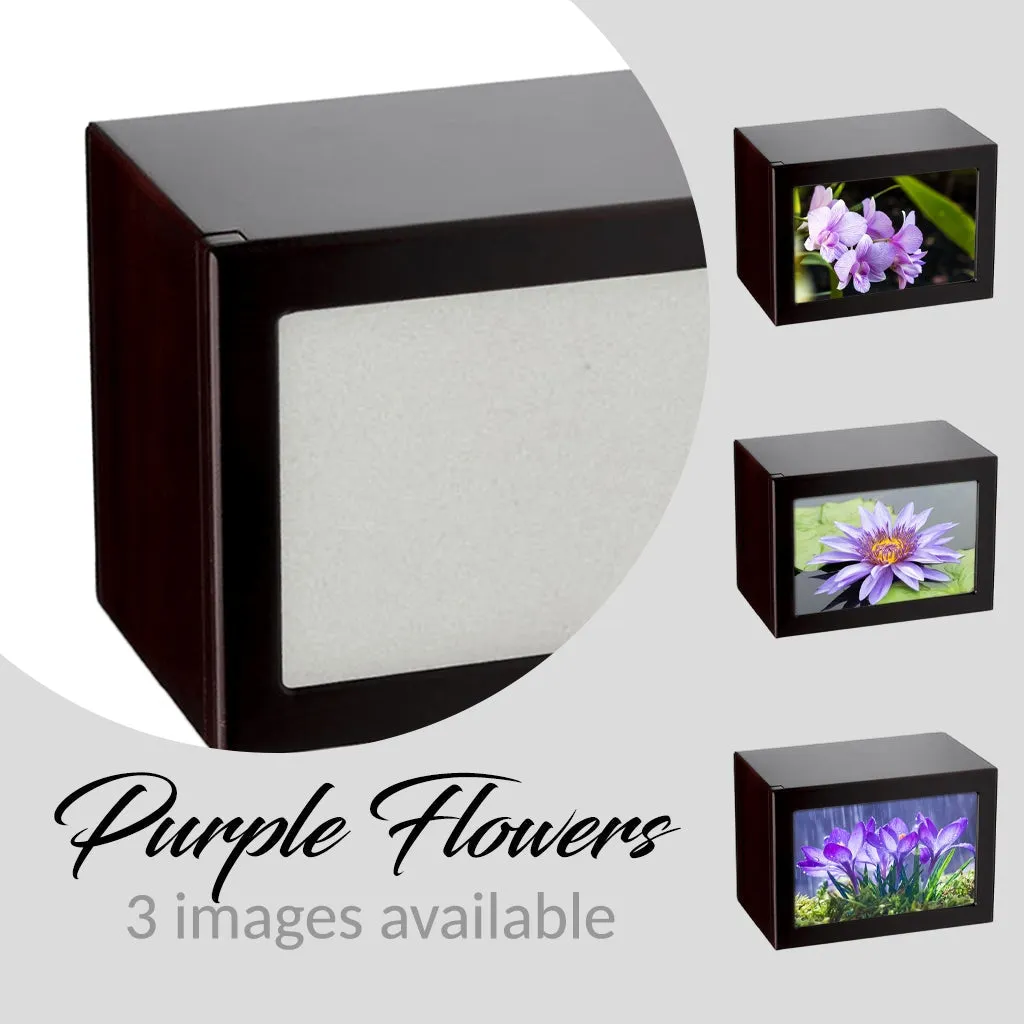 EXTRA LARGE Photo Frame urn PY06 - Purple Flowers