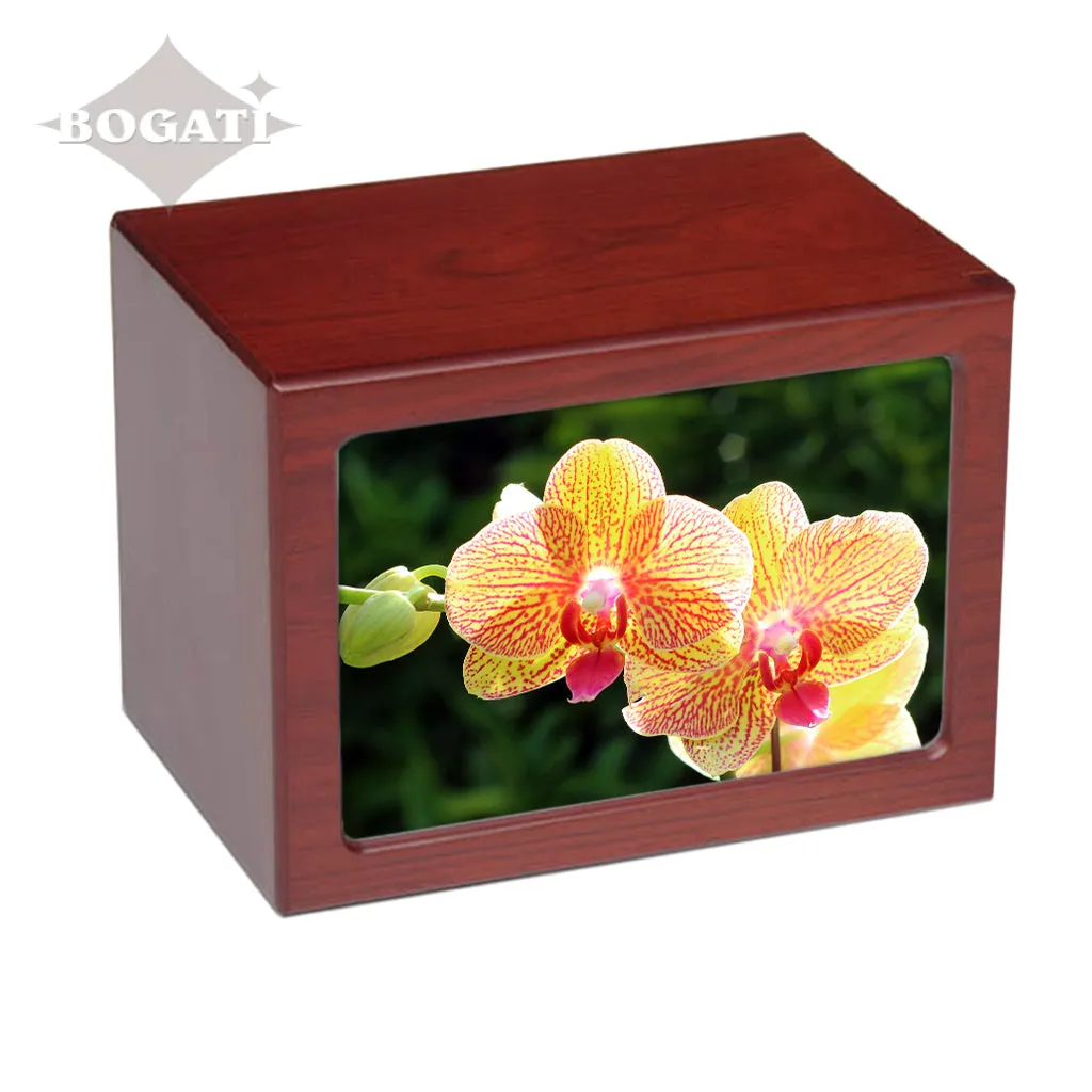 EXTRA LARGE Photo Frame urn -PY06-  Yellow Flowers