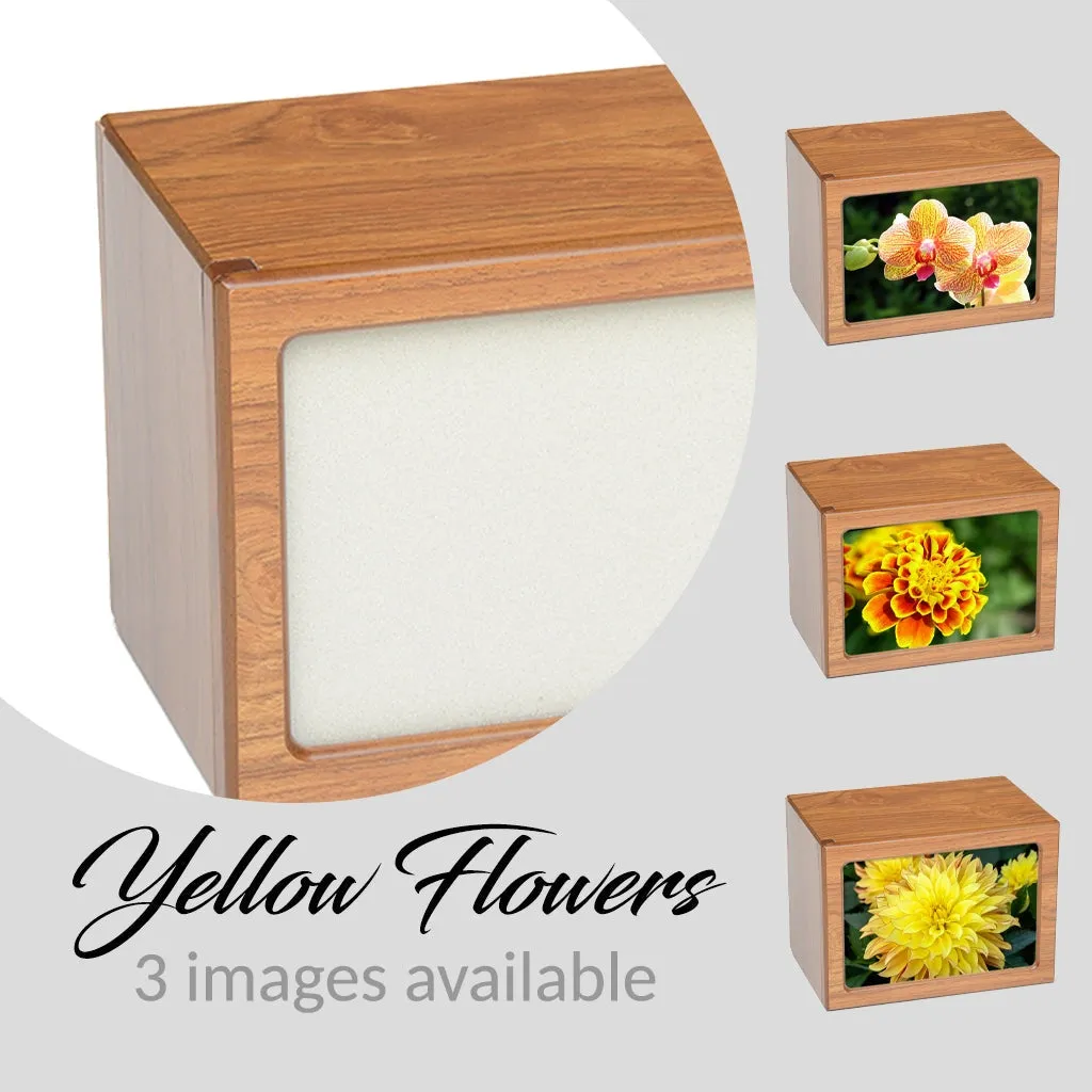 EXTRA LARGE Photo Frame urn -PY06-  Yellow Flowers