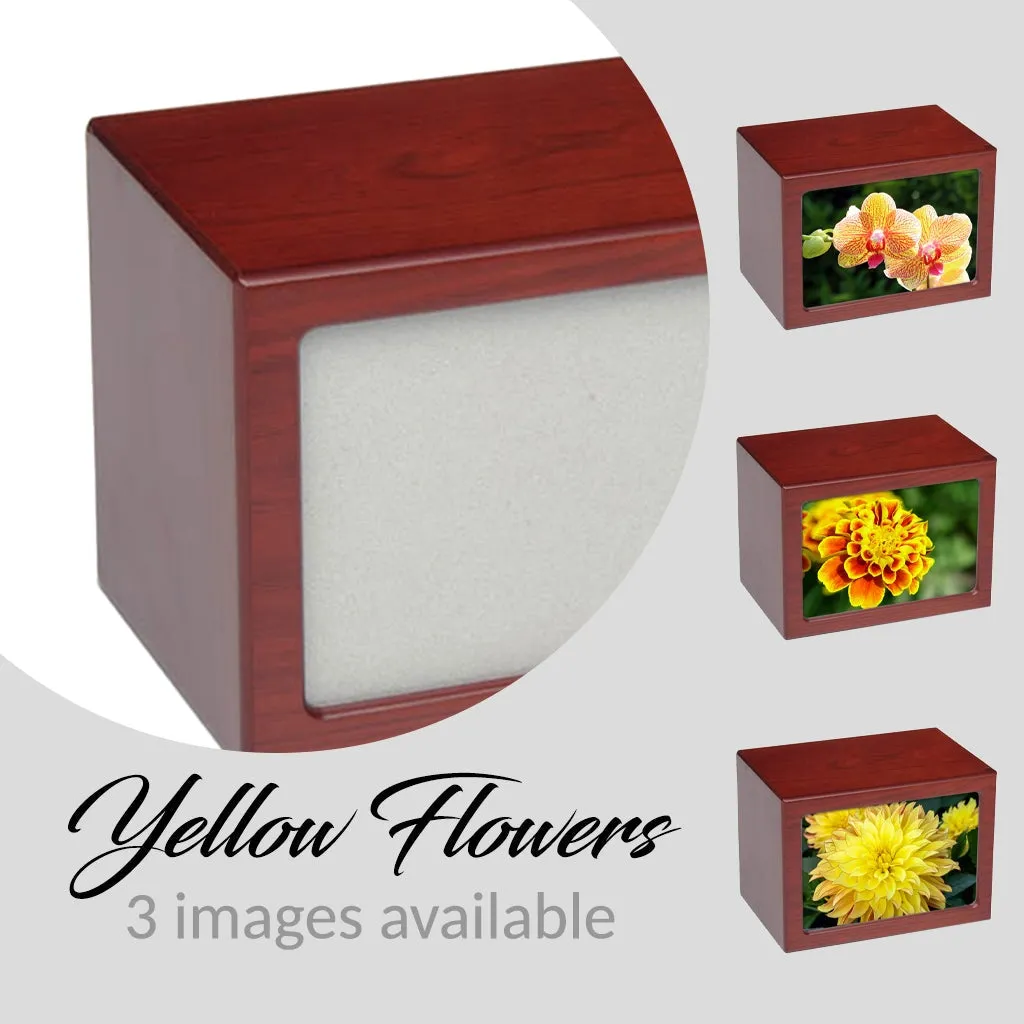 EXTRA LARGE Photo Frame urn -PY06-  Yellow Flowers