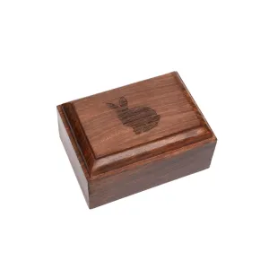 EXTRA SMALL Rosewood Urn  -2705- Bevel Edge - Rabbit Silhouette