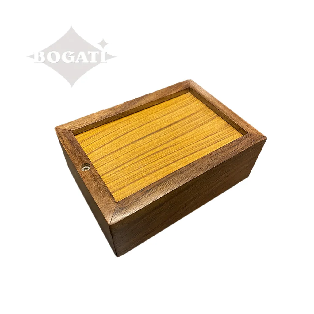 EXTRA SMALL Rosewood Urn  -2705- Bevel Edge - Rabbit Silhouette