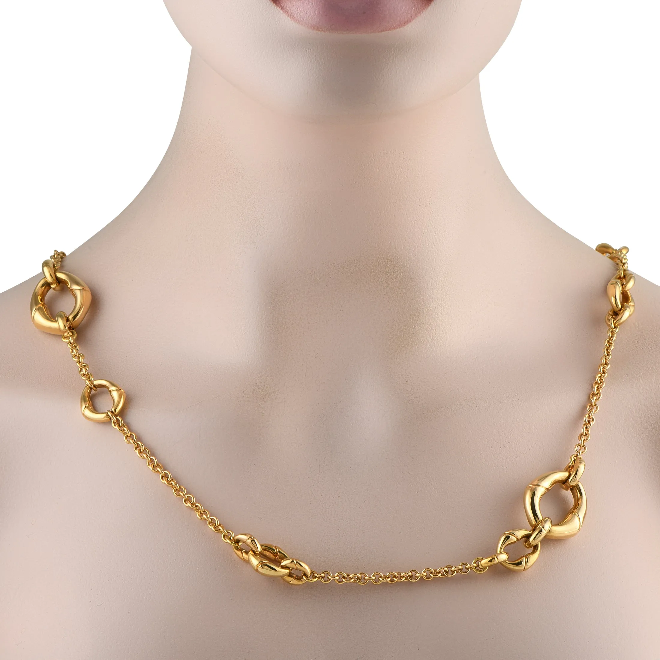 Gucci Bamboo 18K Yellow Gold Station Necklace GU01-050525