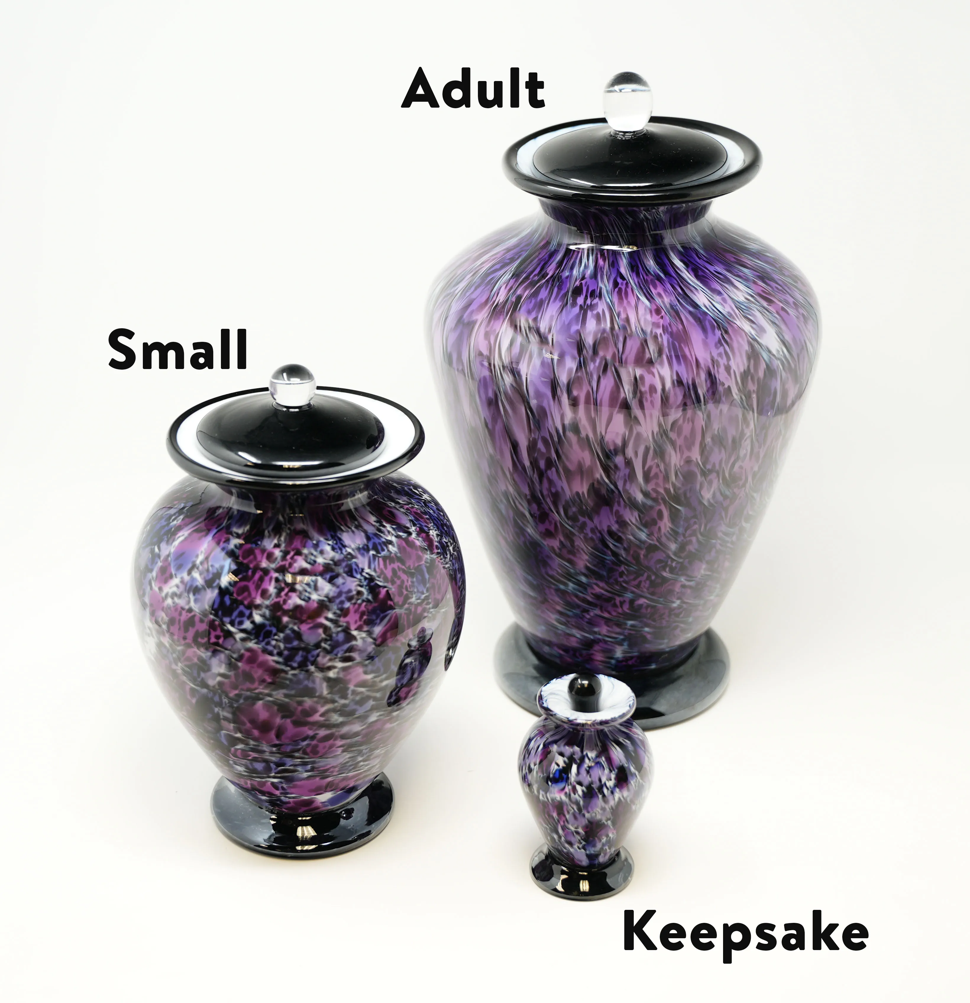 Hand Blown Glass Cremation Urn in Amato Lee's Frit