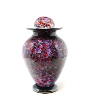 Hand Blown Glass Cremation Urn in Atlantic Ruby