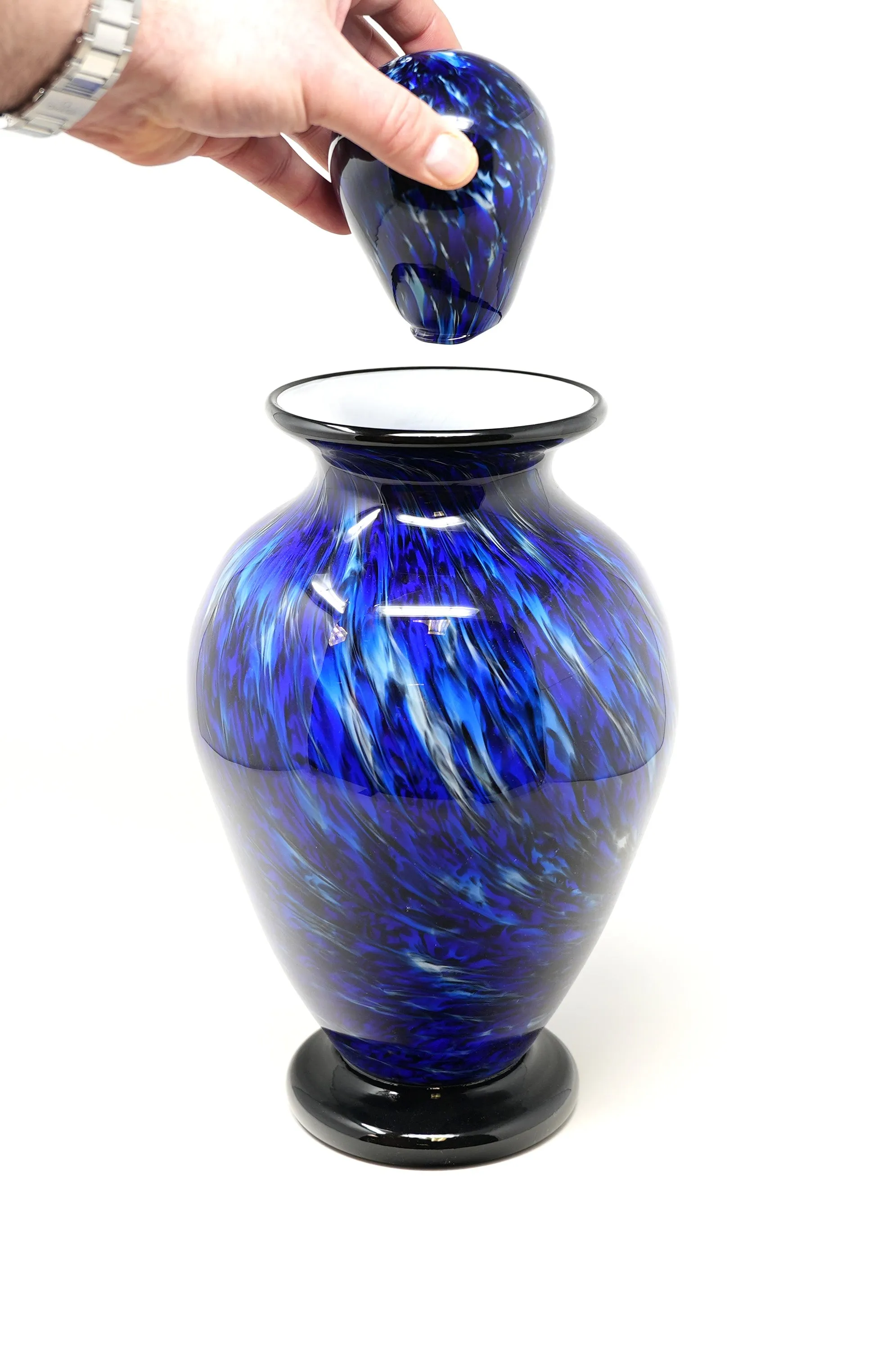 Hand Blown Glass Cremation Urn in Atlantic Water