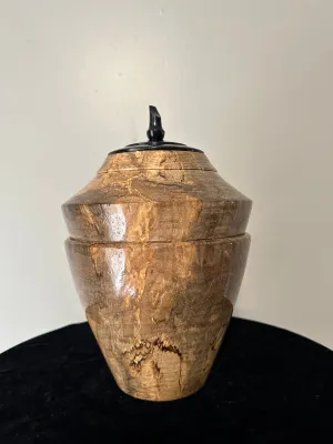 Hand-Turned Urn in Spalted Maple 'Emergence' 3