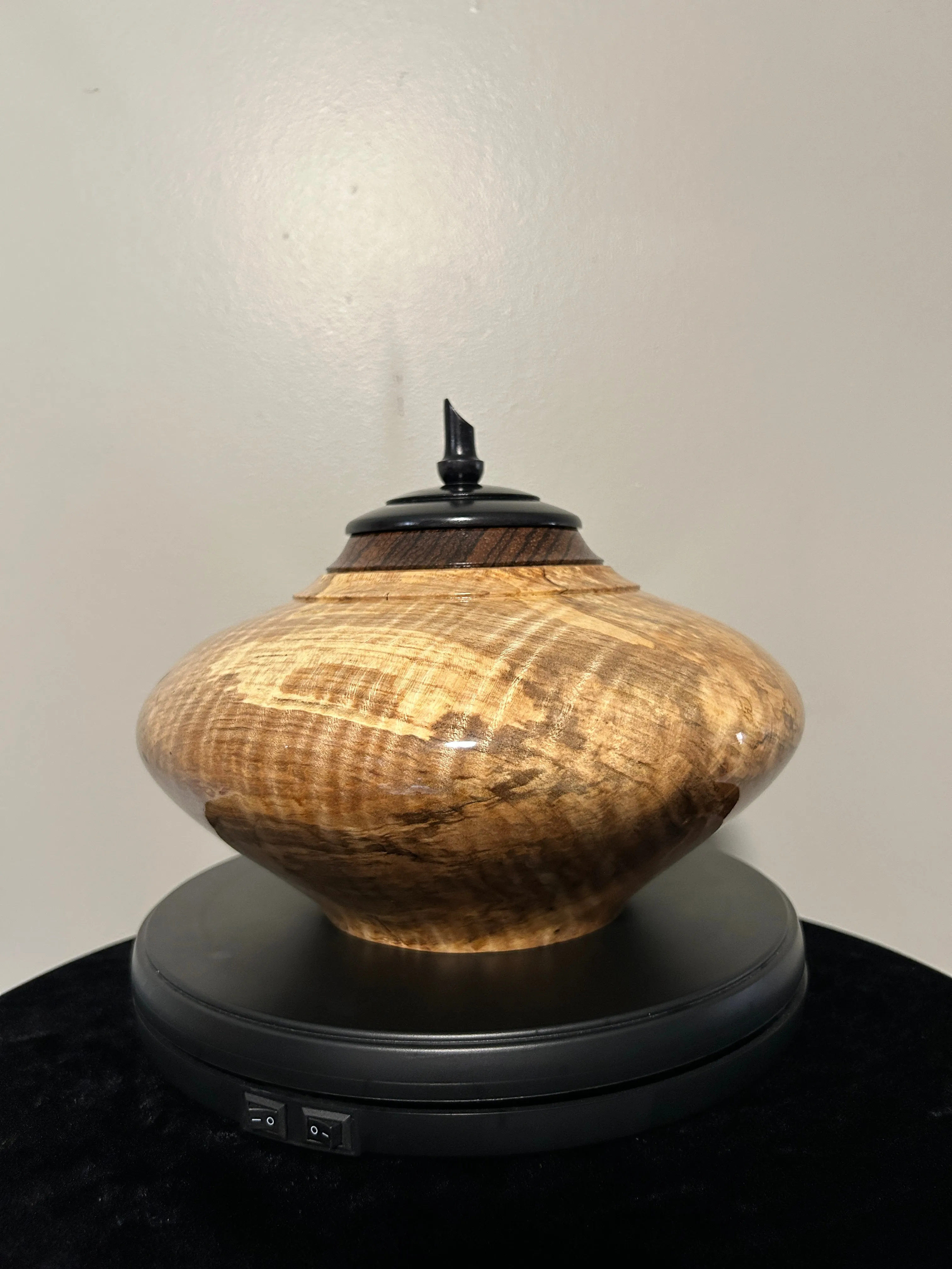 Hand-Turned Urn in Spalted Maple 'Peace' 2