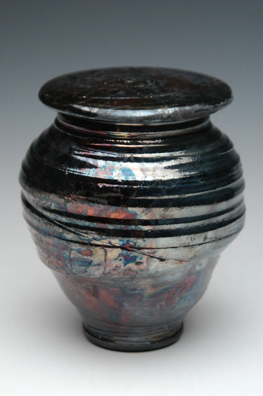 Handcrafted Celtic Cross Raku Ceramic Cremation Urn