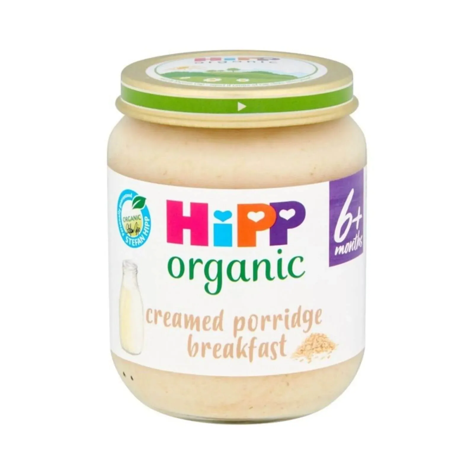 HiPP Organic Creamed Porridge Breakfast Baby Food Jar 6  months 125g