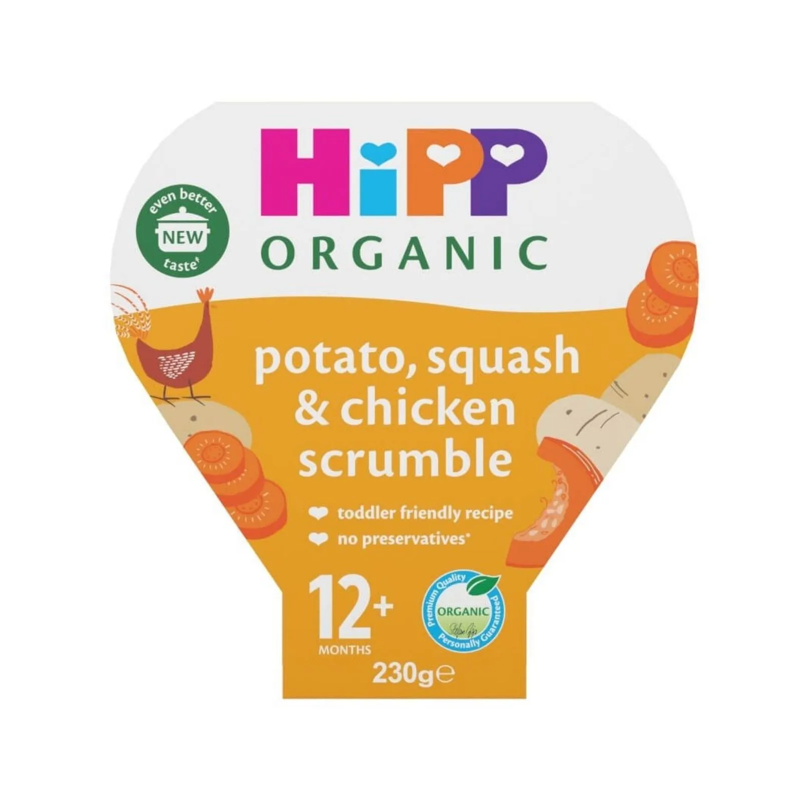 HiPP Organic Potato Squash & Chicken Scrumble Toddler Tray Meal 12  months 230g