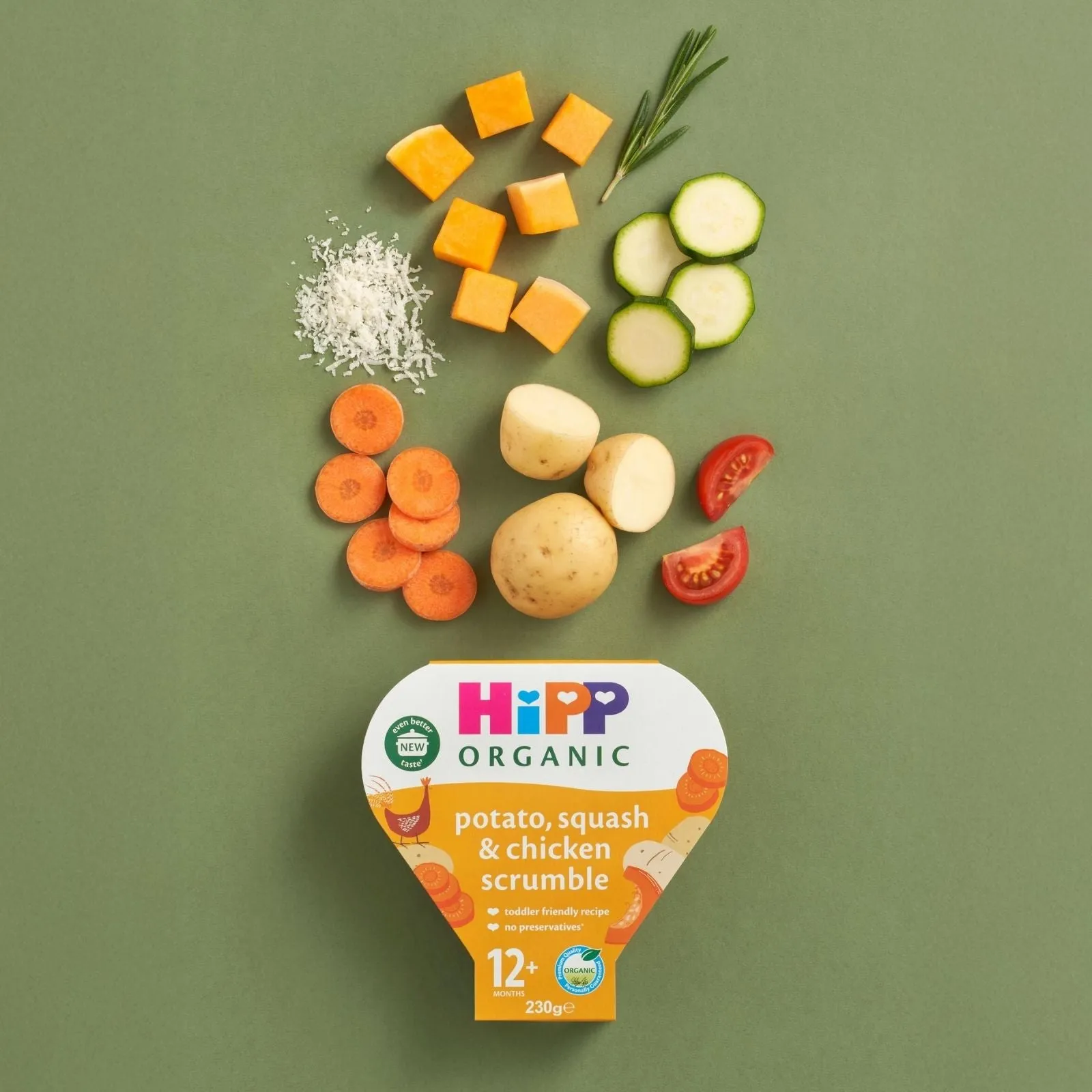 HiPP Organic Potato Squash & Chicken Scrumble Toddler Tray Meal 12  months 230g