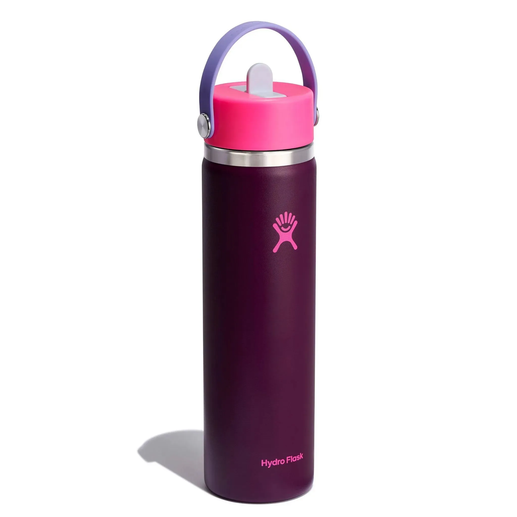 Hydro Flask 24oz Wide Mouth Flex Straw Water Bottle Sugar Plum: BPA-Free, Vacuum-Insulated, Leakproof, Dishwasher-Safe