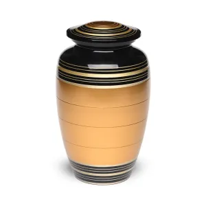 IMPERFECT SELECTION - ADULT - Alloy Urn -6174-   Bronze, Gold & Black Stripes