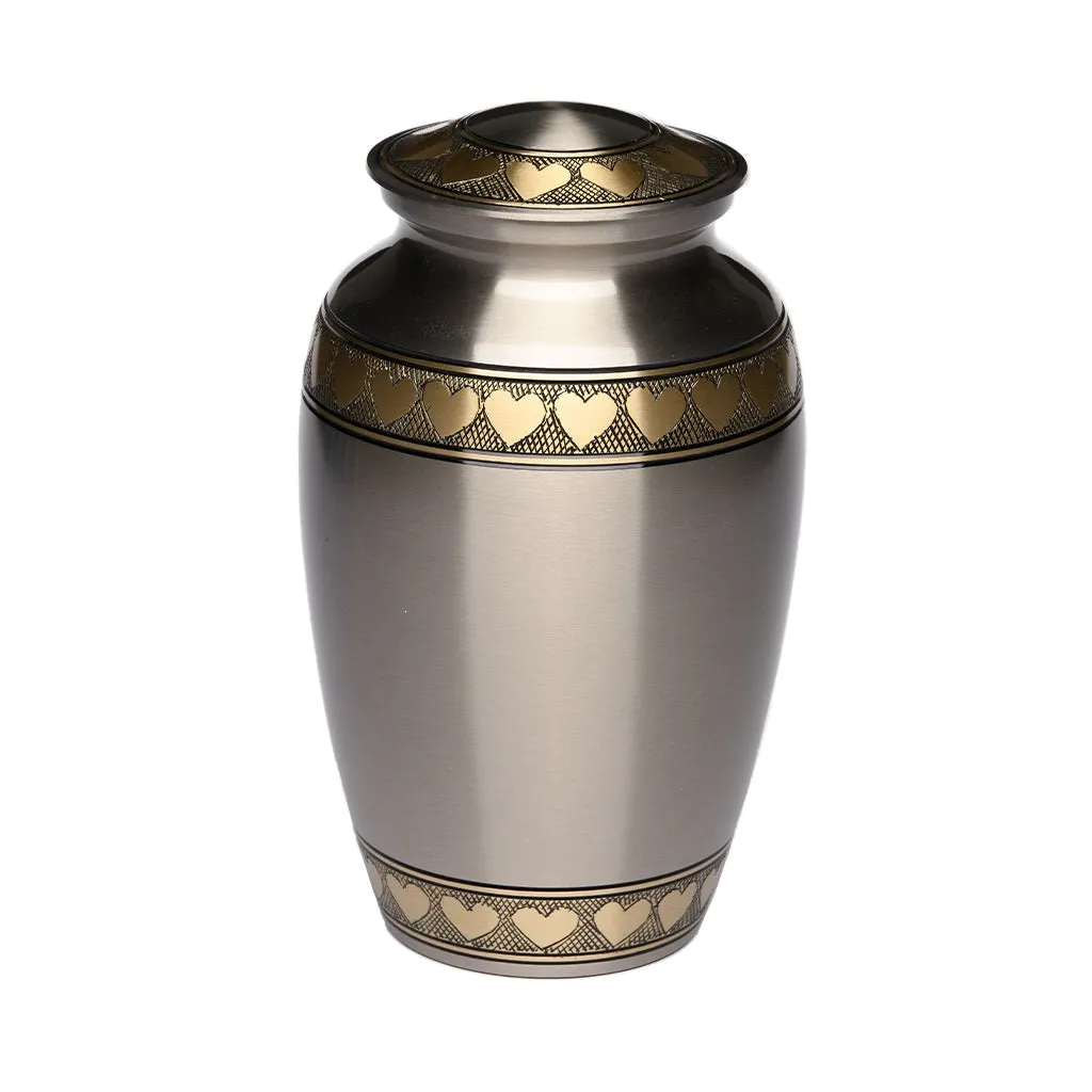 IMPERFECT SELECTION -  ADULT Brass Urn -2263- Heart Bands