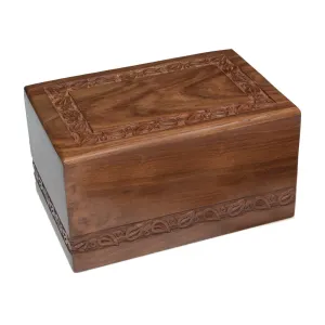 IMPERFECT SELECTION - ADULT - Rosewood Jasmine Border Urn -2744- Slide-out Base