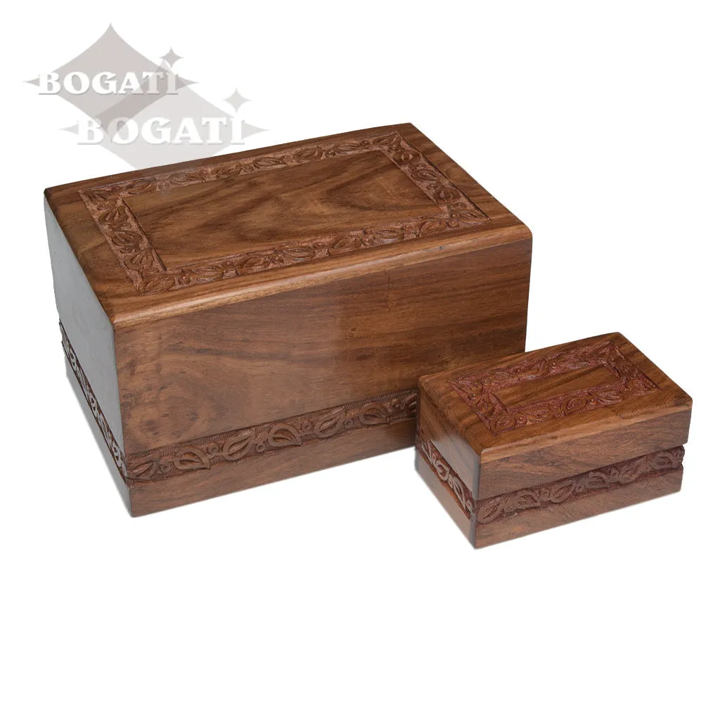 IMPERFECT SELECTION - ADULT - Rosewood Jasmine Border Urn -2744- Slide-out Base