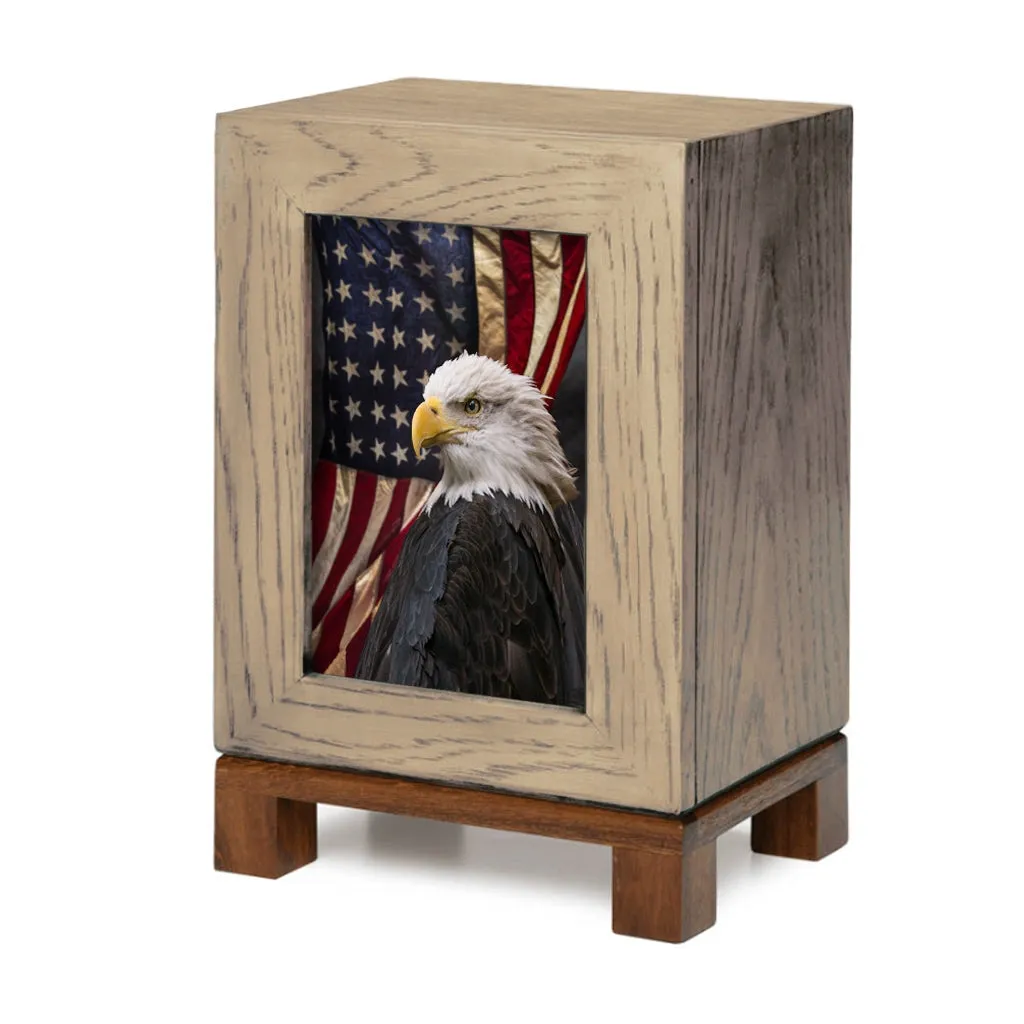 IMPERFECT SELECTION - ADULT Rustic Style Photo Frame Urn - American Eagle