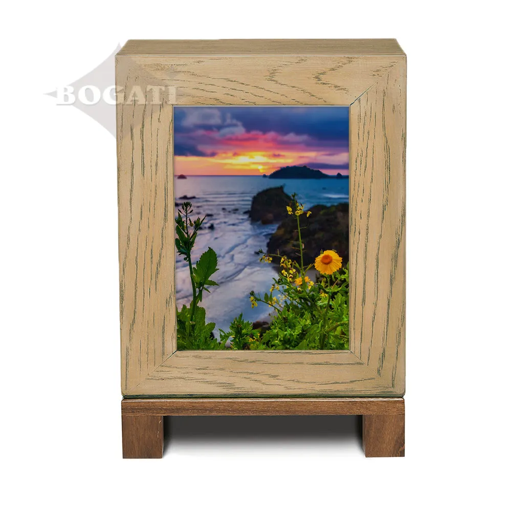 IMPERFECT SELECTION - ADULT Rustic Style Photo Frame Urn - Flowers at Dusk